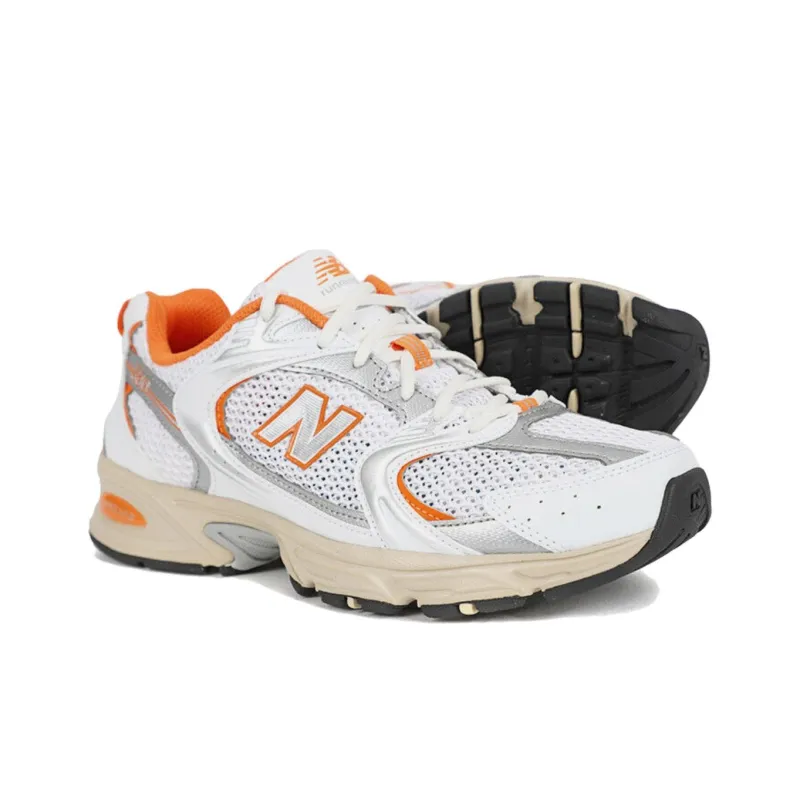New Balance 530 White Silver Orange-5