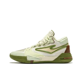 Erke Qibian Qi Wuwei Cushioning Coverage High Top Basketball Shoes Men's Cotton White Pasture Green