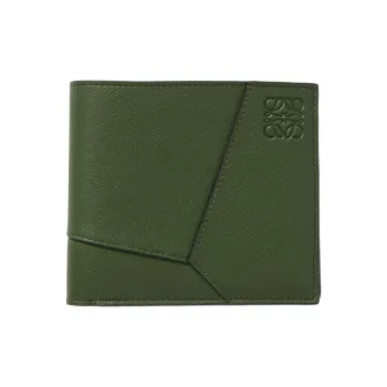 LOEWE PuzzleAnagram Classic Cow Leather Wallet Men's Green