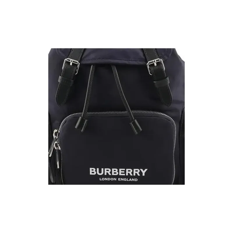 Burberry Nylon With Calfskin Backpack Women's Marine Blue-5
