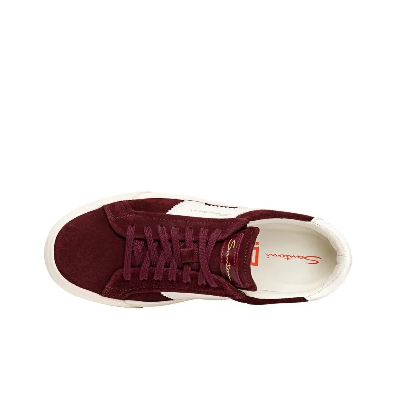 Santoni Wear-Resistant Low-Top Skateboard Shoes Women's Red White-4