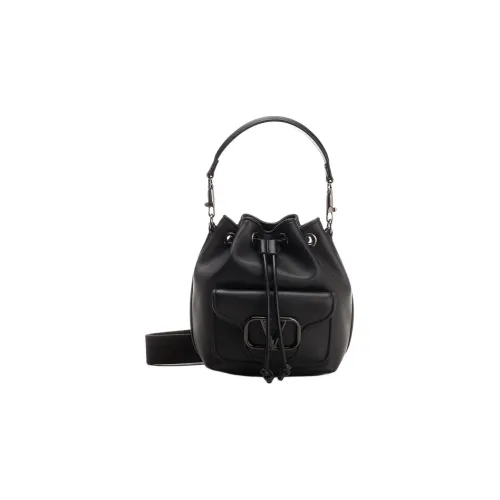 Valentino VLogo Signature Drawstring Small Bucket Bag