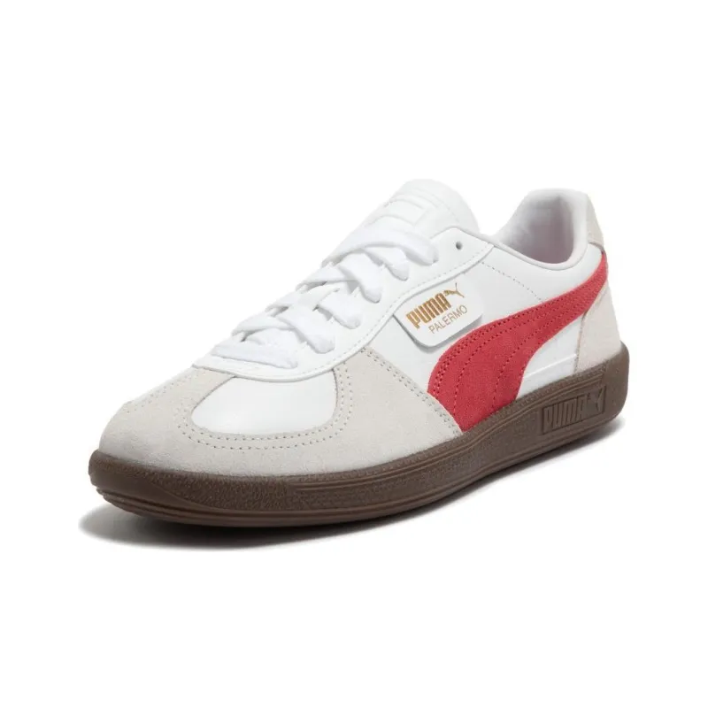 PUMA Palermo Leather PUMA White Vapor Gray Club Red-2