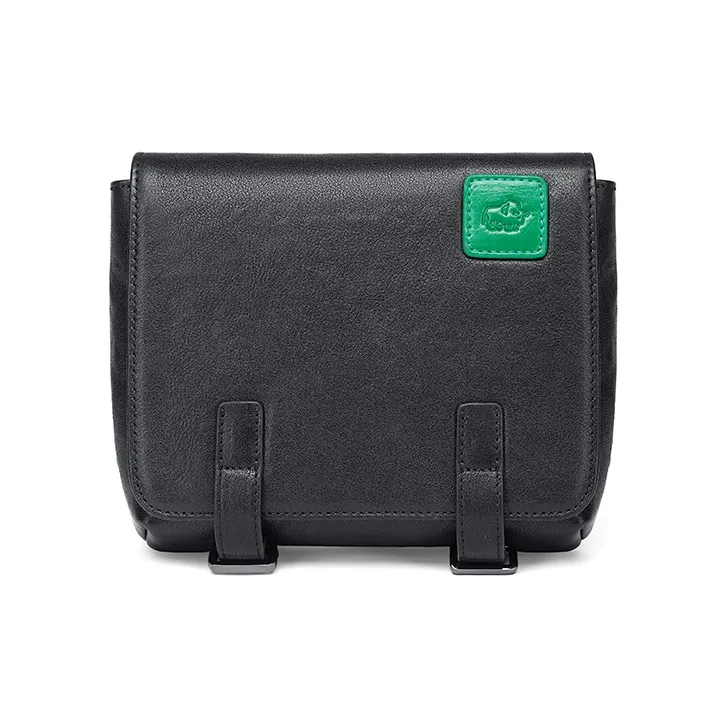 BISON DENIM Top Grain Cow Leather Crossbody Bags Shoulder Bags Regular Men's Black-0