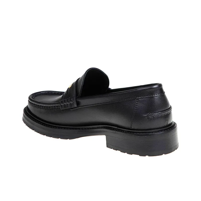 MOSCHINO Logo-lettering Leather Loafers-4