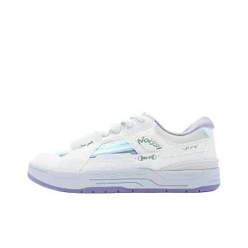 QIAODAN Mortise And Wood Zero Cushioning Low-Top Skateboard Shoes Women's White Gray