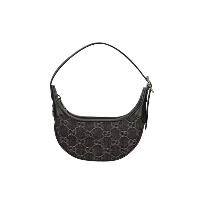 GUCCI Ophidia Denim Shoulder Bag, Handbag, Shoulder Bag Mini Women's Black & Gray-3
