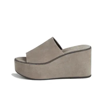 Brunello Cucinelli Suede Platform Sandals Women's