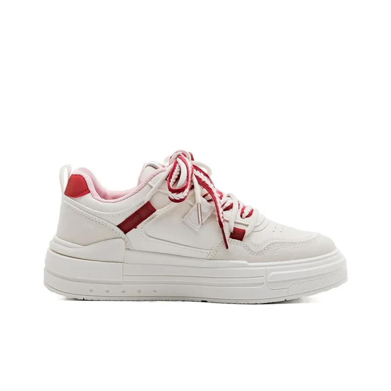 Warrior Warrior Wear Resistant Slip Resistant Low Top Skateboard Shoes Women's Beige Pink-1