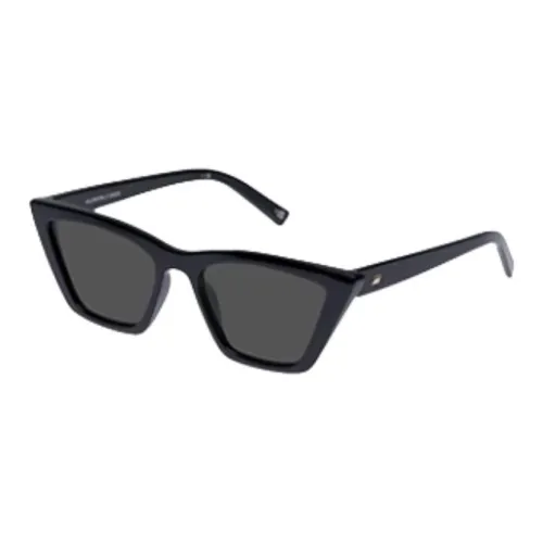 Le Specs Polycarbonate Irregular Shape Sunglasses Women's Black