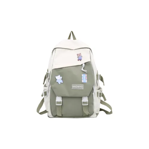 Banyanu Nylon Canvas Backpack Medium Size Unisex Black/Green/Purple/Blue