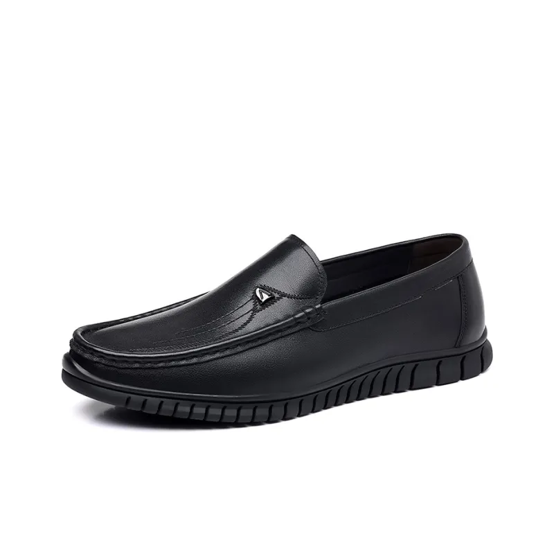 GZZ Gommino Loafers Men Black/White-0