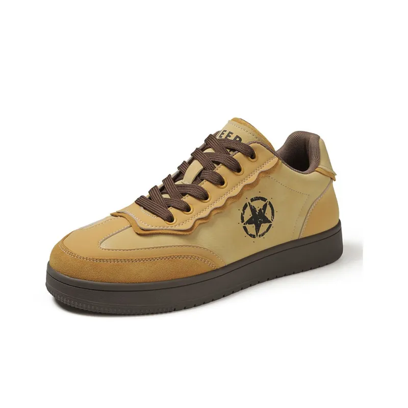 JEEP SPIRIT Slip Resistant Cushioning Wear Resistant Low Top Skateboard Shoes Men's Lemon-2