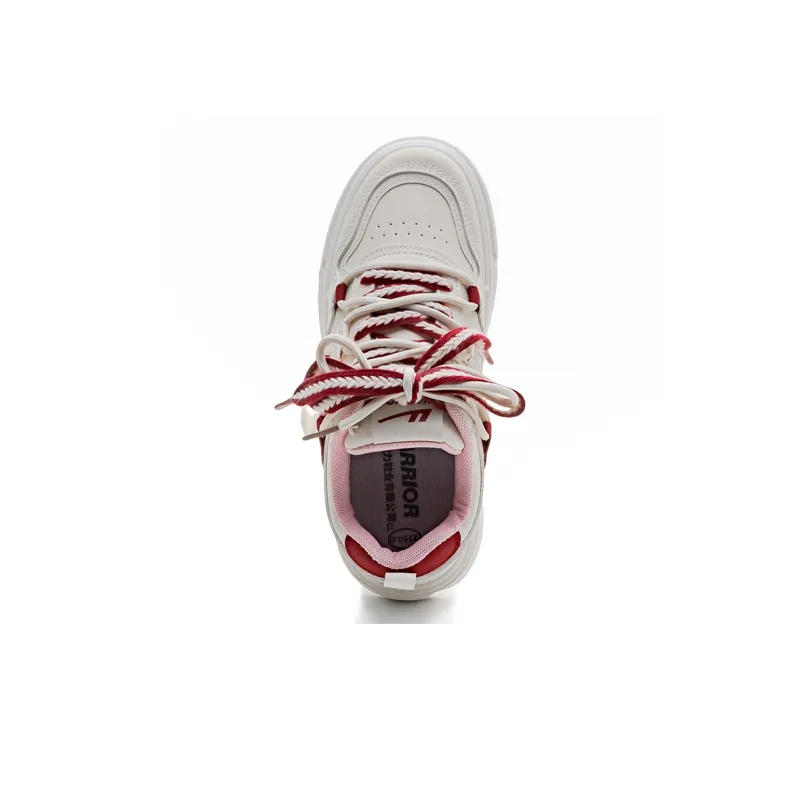 Warrior Warrior Wear Resistant Slip Resistant Low Top Skateboard Shoes Women's Beige Pink-3