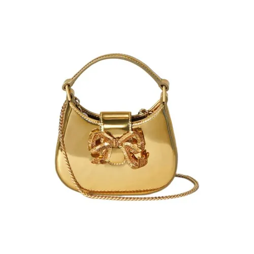 Self-portrait Nappa Leather Hobo Bag Clutch One Shoulder Handbag Micro Women's Gold