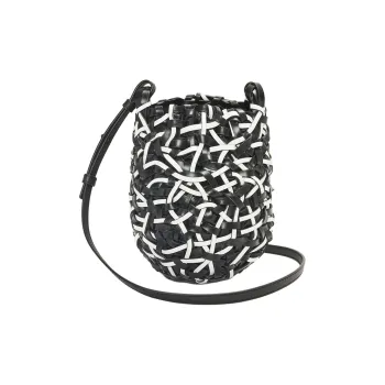 LOEWE Cow Leather Shoulder Bag, Crossbody Bag Trumpets Women's Black & White