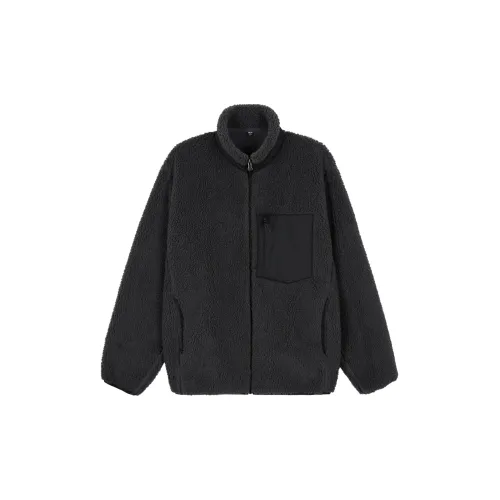 UNIQLO Velvet Jackets Unisex Dark Gray