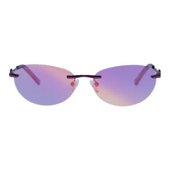 Le Specs Metal Oval Sunglasses Women's Gold/Silver/Black/Rose Gold/Purple