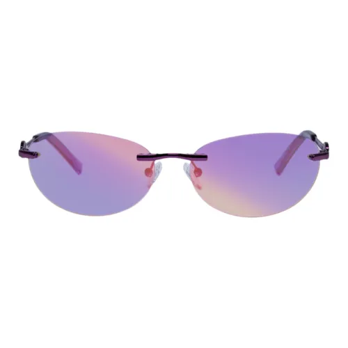 Le Specs Metal Oval Sunglasses Women's Gold/Silver/Black/Rose Gold/Purple