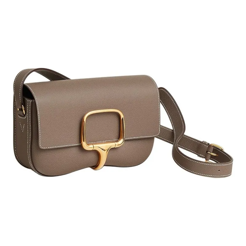 HERMES Della Epsom Calfskin Crossbody Bag, Shoulder Bag Women's 18 Etoupe Elephant Gray-1