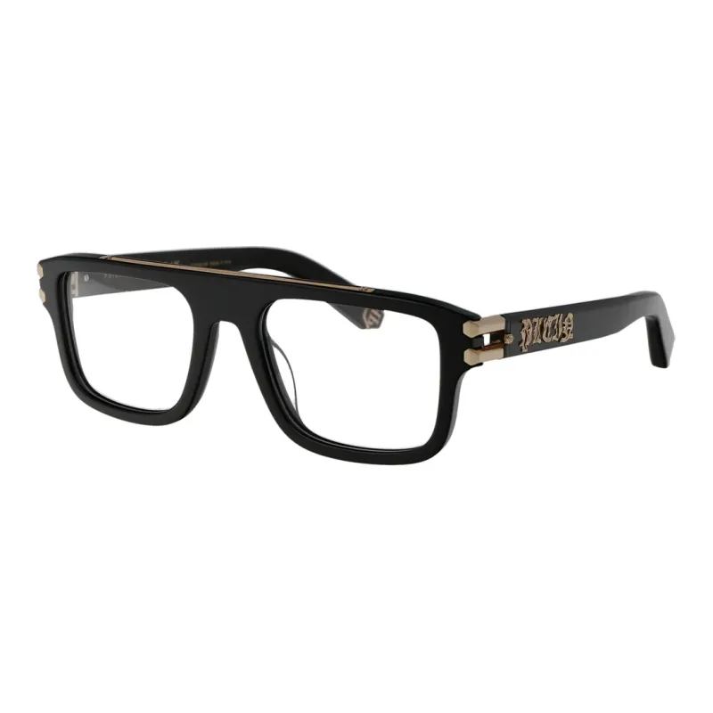 PHILIPP PLEIN Acetate Square Eyeglass Frames Men's Black-0