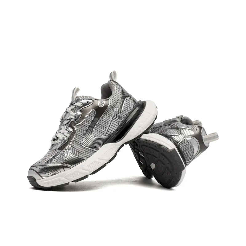 TRUMPPIPE Cushioning Wear Resistant Low Top Chunky Sneakers Men's Gray-3
