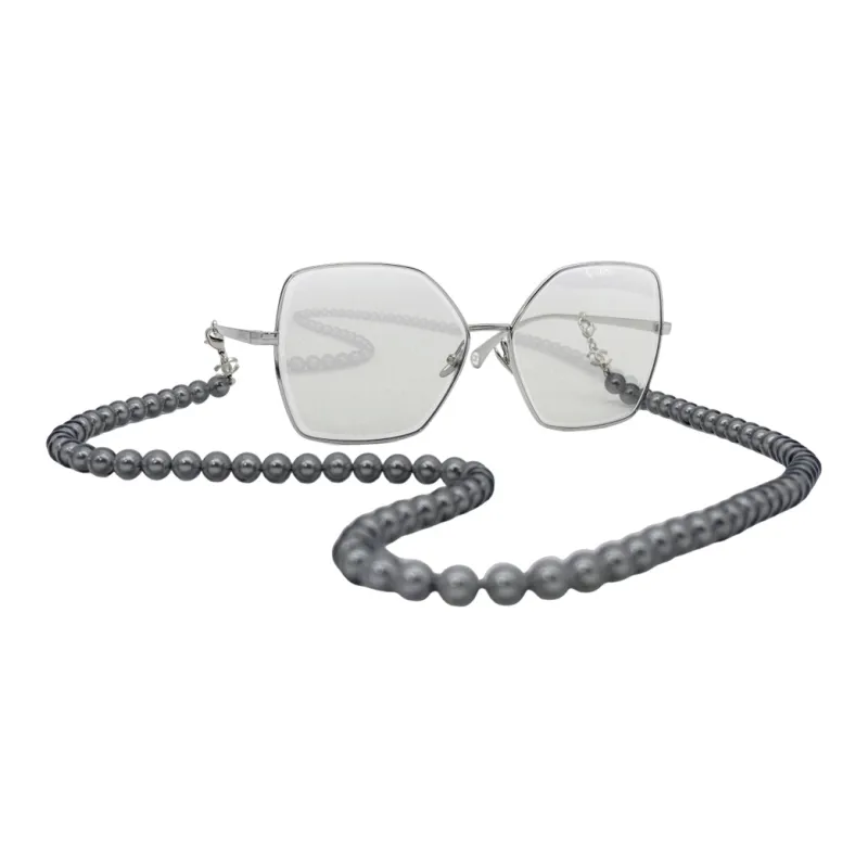 CHANEL Sunglasses Women's Silver Frame With Gold Lens-2