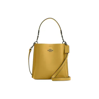 COACH Mollie Double-Sided Leather Bucket Bag Handbag Shoulder Bag Crossbody Bag Small Size Women's Yellow