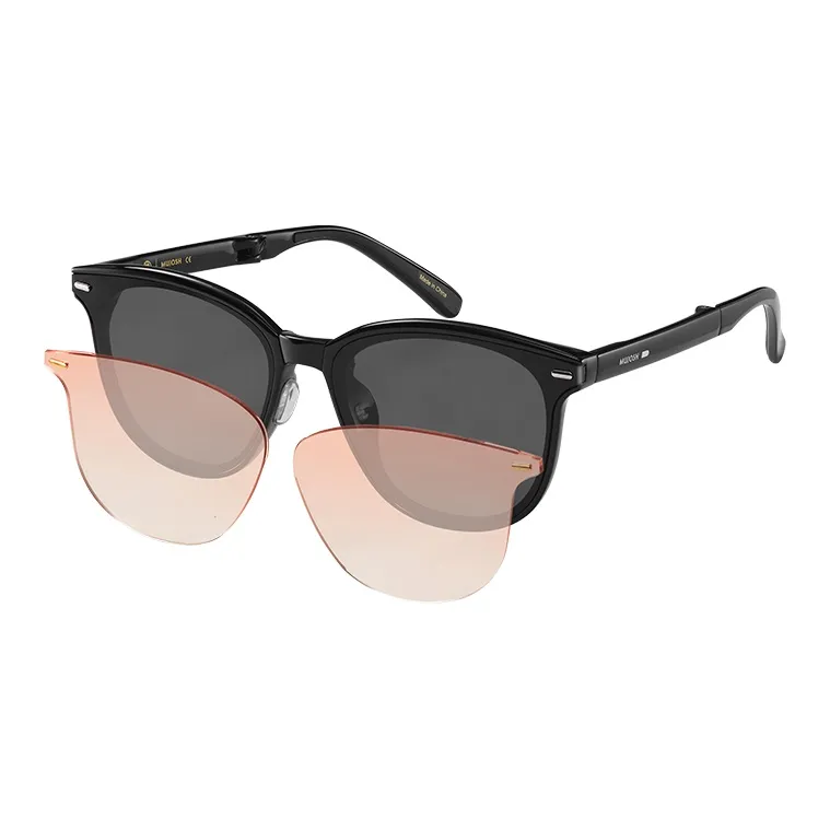 MUJOSH Flying Stack Series Square Slim Frame Foldable Sunglasses Unisex-1