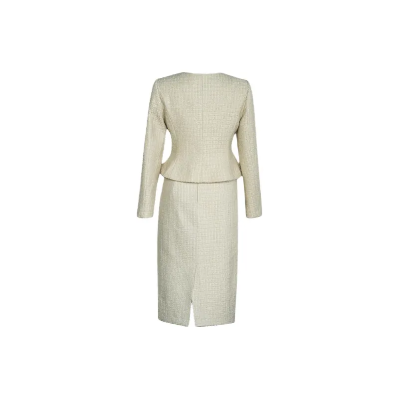 ROEYSHOUSE Long Sleeved Skirt Set Women's Ecru-1