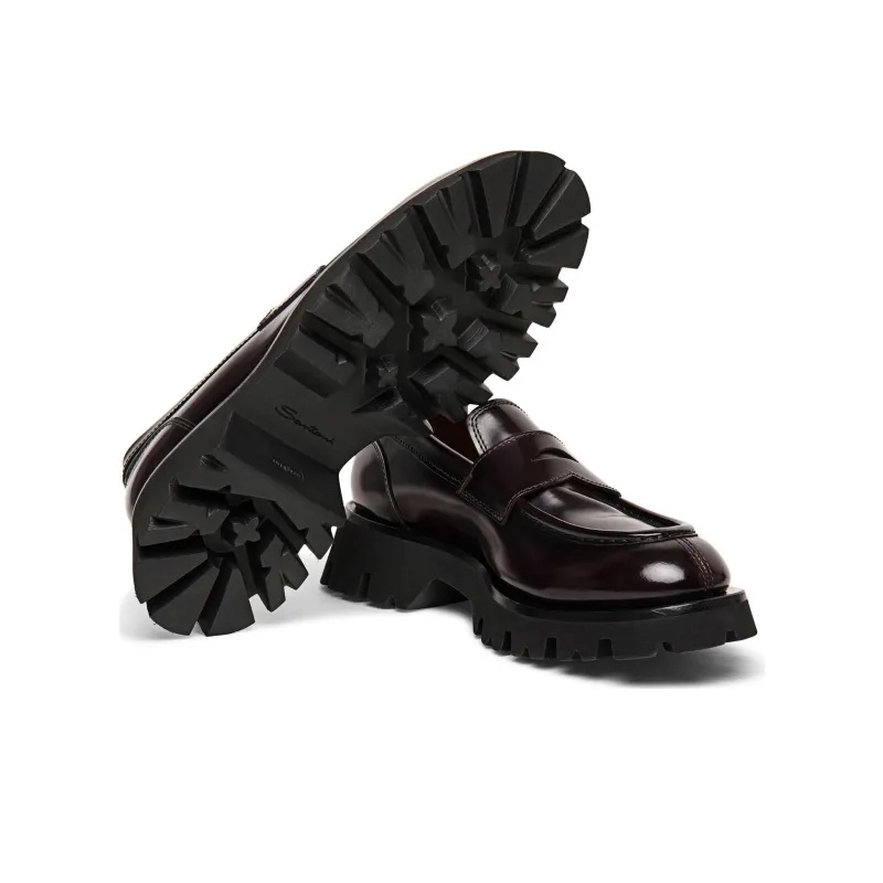 Santoni Alfie Loafers Men's Burgundy-4