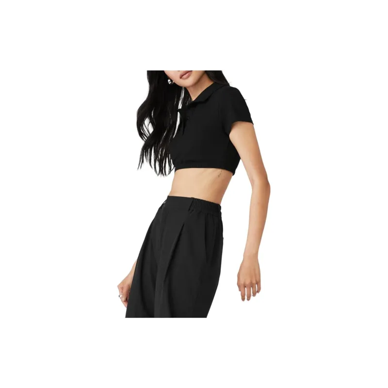 Alo Yoga Polo Shirt Women's Black-2
