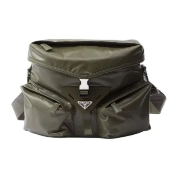 PRADA Leather Crossbody Bag Shoulder Bag Men's Green