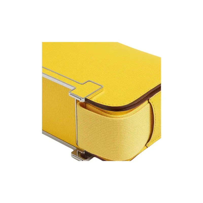 HERMES Geta Mysore Goat Skin Wooden Sandal Bag Crossbody Bag Shoulder Bag Women's Naples Yellow-4