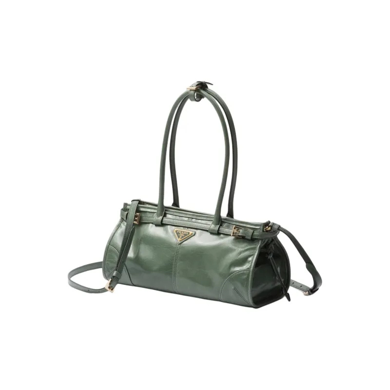 PRADA Leather One Shoulder Handbag Medium Size Women's Sage Green-1