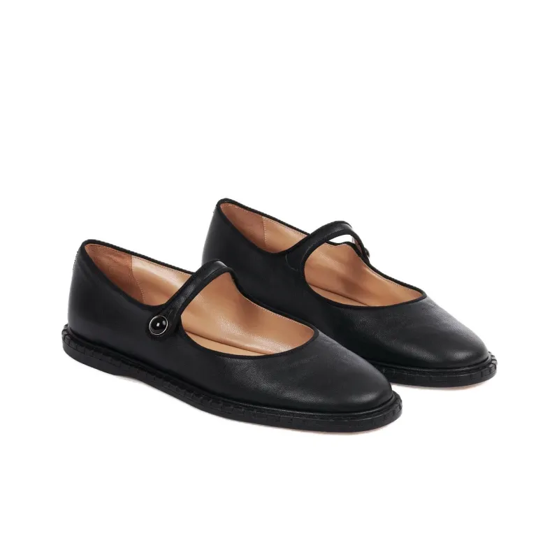 Chloe Flat Casual Single Shoes 0.5cm Women's Black-2