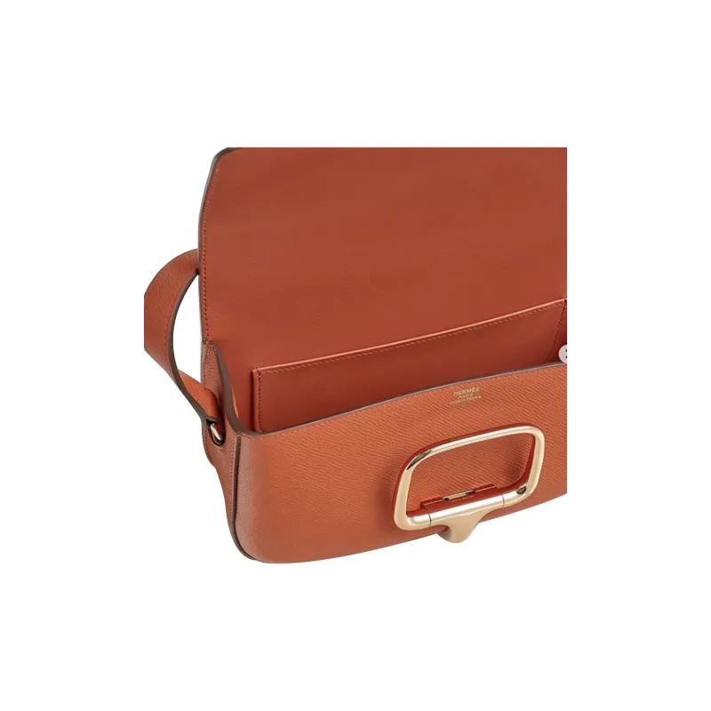 HERMES Della Epsom Calfskin Crossbody Bag Shoulder Bag Women's R1 Terre Battue Red Clay-3