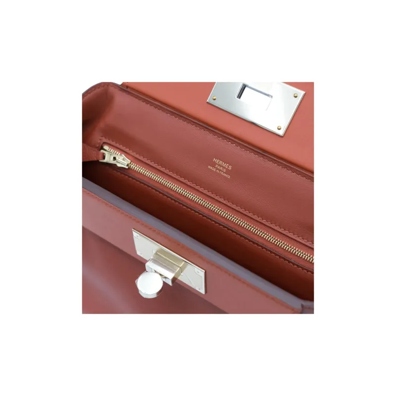 HERMES 24/24 Evercolor With Swift Calfskin Handbag Shoulder Bag Mini Women's 6C Copper Pumpkin With Red Copper Accents-5