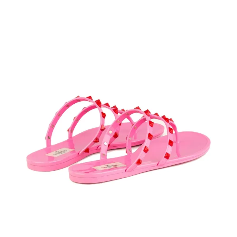 Valentino Abrasion Resistant Flip Flops Women's Pink-3