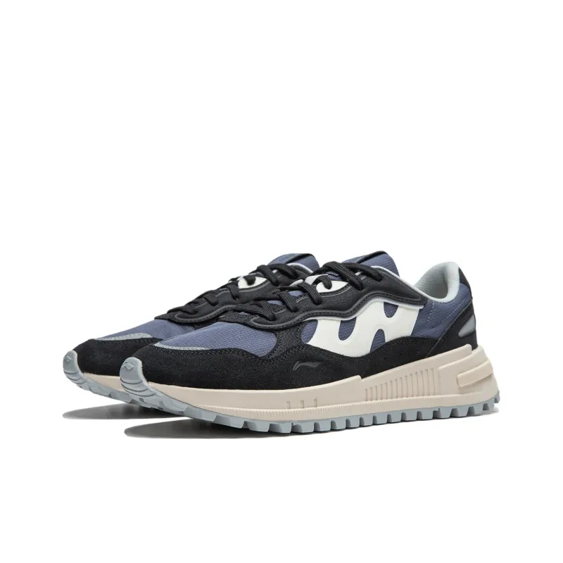 LINING Sports Life Collection Casual Shoes Men Low Top Night Black/Mountain Blue-2