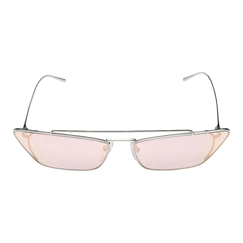 PRADA Metal Irregular Shape Sunglasses Women's Silver-1