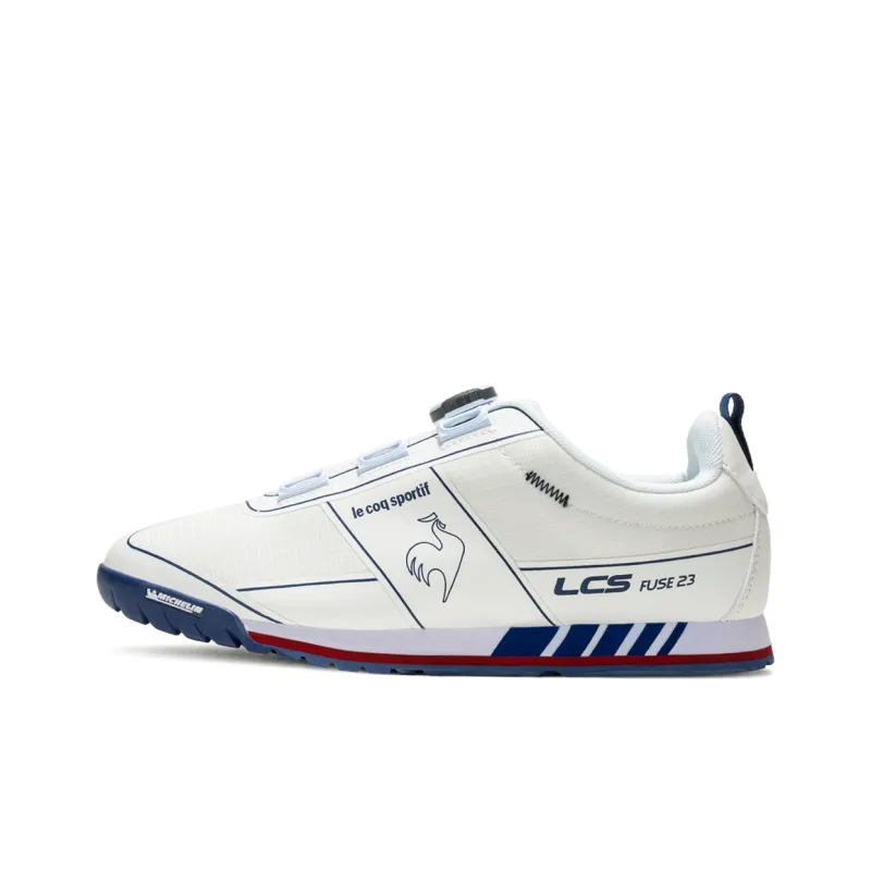 Le Coq Sportif Cushioning, Slip Resistant, Abrasion Resistant, Waterproof Coverage Low Top Cycling Shoes Unisex White-0