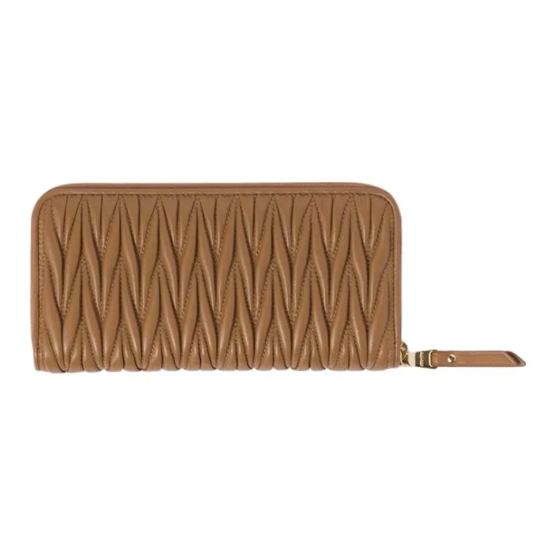 MIU MIU Leather Wallet Tubas Women's Caramel-2