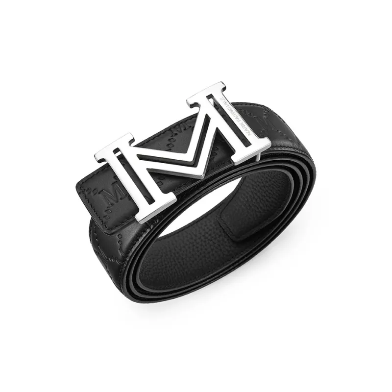 FAIRWHALE Brand Logo Head Solid Color Plate Buckle Cow Leather Belts Men's Width 3.5CM-9