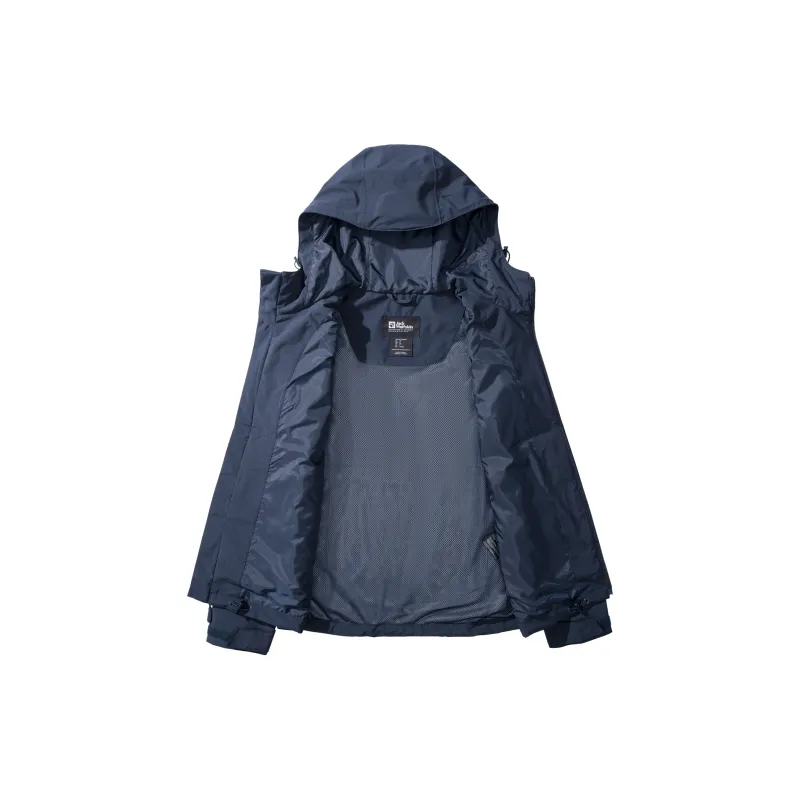 Jack Wolfskin Solid Color Logo Hooded Windbreaker Jacket Women's-4