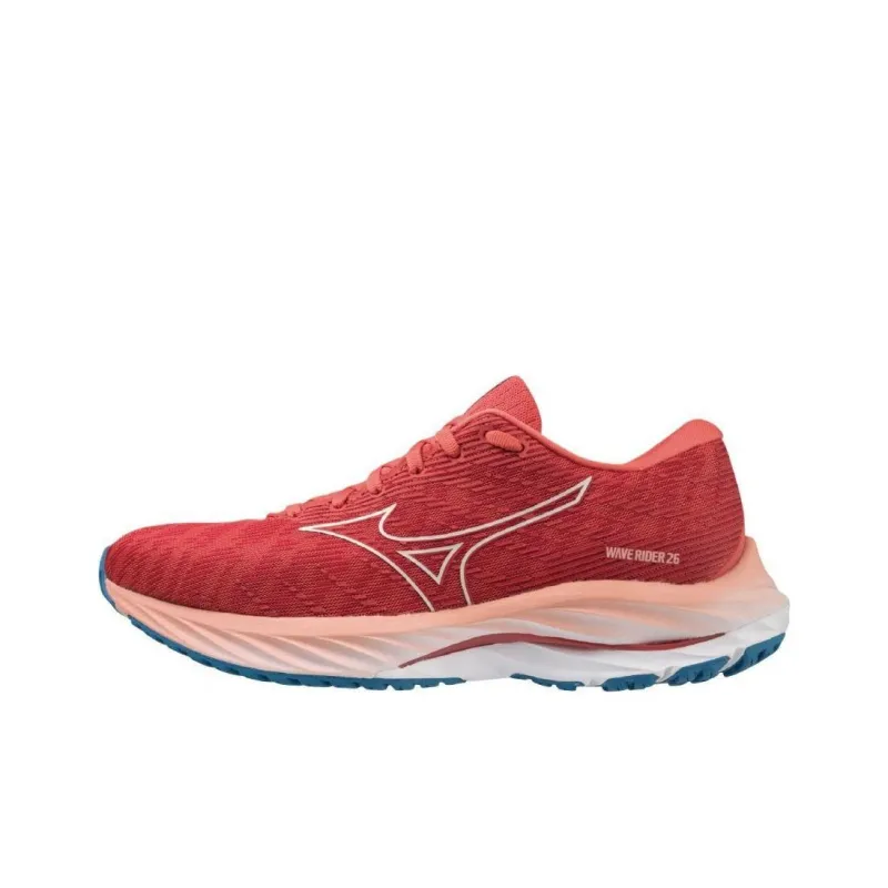 Mizuno Wave Rider 26 Anti-Slip Wear-Resistant Low-Top Running Shoes Women's Red-0