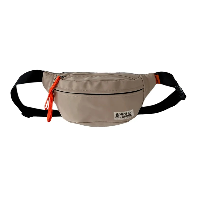 ADOONGA Nylon One Shoulder Fanny Pack Small Size Unisex White/Orange/Black/Khaki/Blue-5