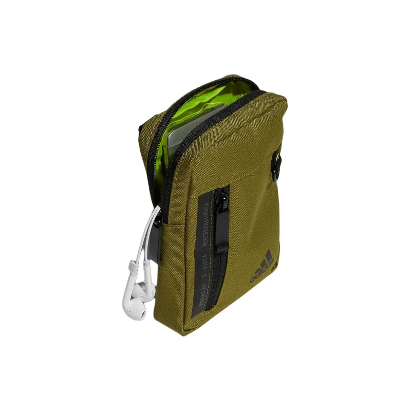 Adidas Polyester Portable Crossbody Bag, Shoulder Bag Regular Unisex Dark Green-2