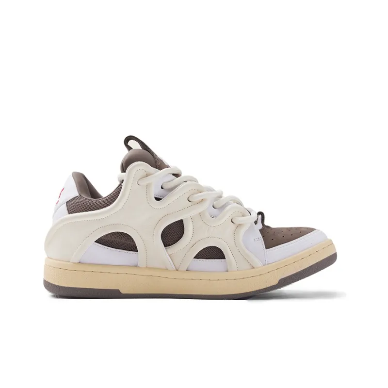 XIX Platform Puffy Shoes Anti Slip And Wear Resistant Height Increasing Low Top Skateboard Shoes Unisex Mocha-2