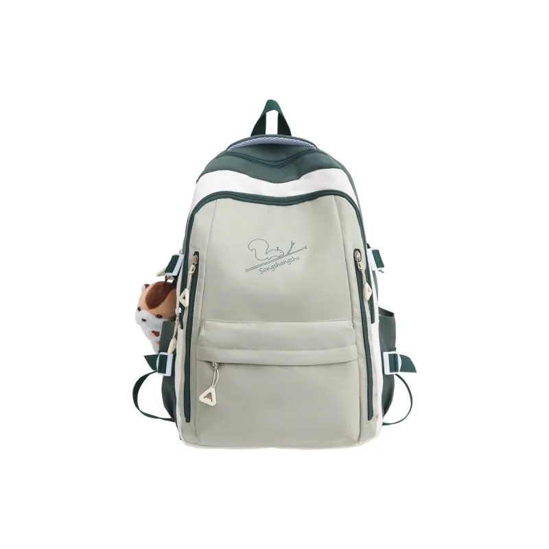 Banyanu Nylon Backpack Regular Unisex Ecru/Light Gray/Pink/Green Blue-3